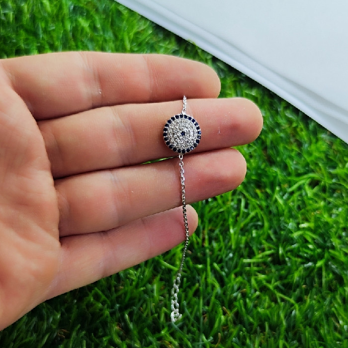 دستبند نقره زنانه مدل چشم نظر کد 2352