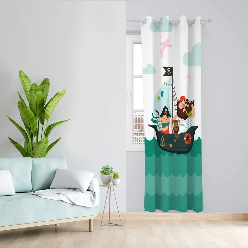  پرده مدل اتاق کودک مخمل پانچی کد 1187 سایز 140x280 سانتی متر