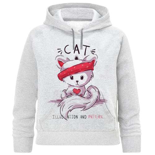 هودی دخترانه طرح گربه کد F517