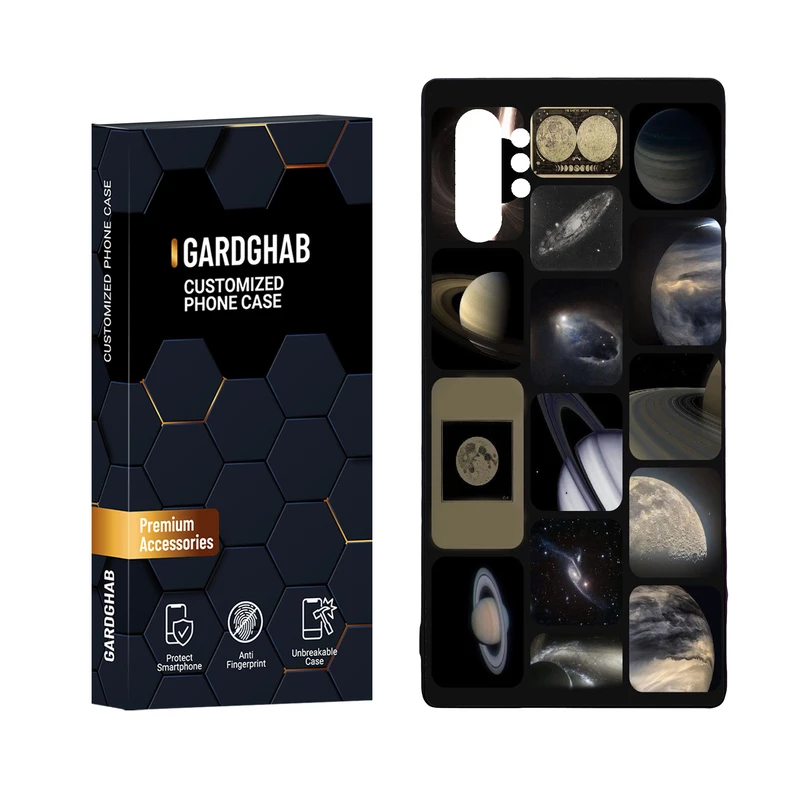 کاور گارد قاب مدل دور ژله ای پشت گلس کهکشان مناسب برای گوشی موبایل سامسونگ Galaxy Note 10 Plus