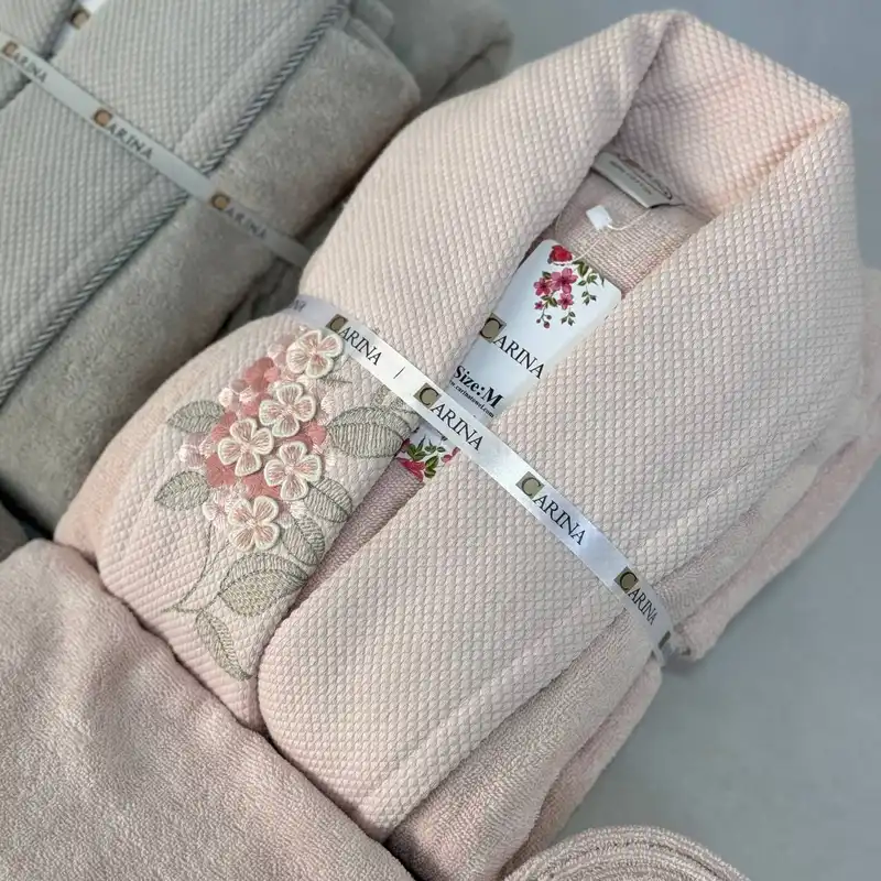 سرویس حوله کارینا مدل گلدیونا کد 01 مجموعه 8 عددی