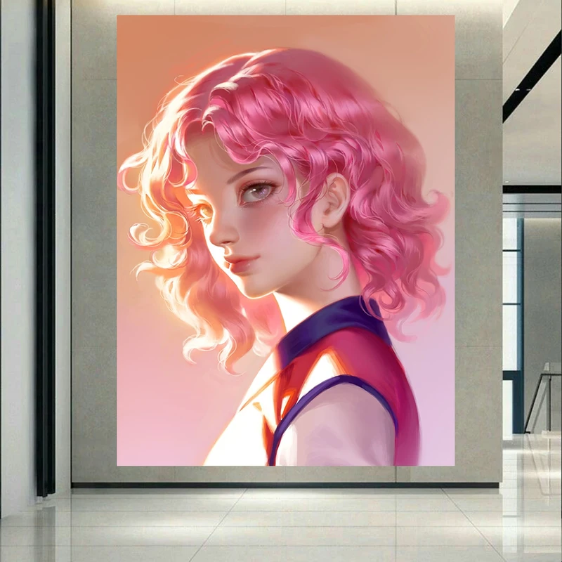 تابلو شاسی طرح انیمه مدل Cabello Rosado کد AR538