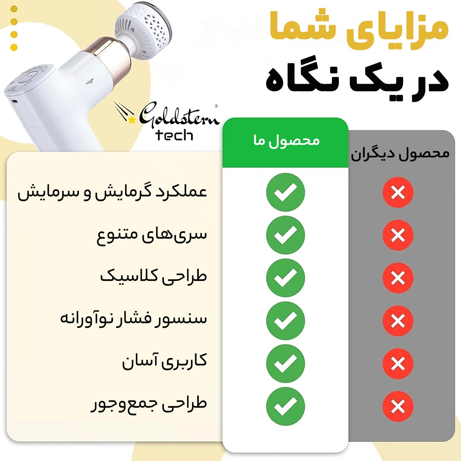 ماساژور برقی گلدسترن تک مدل pro -  - 2