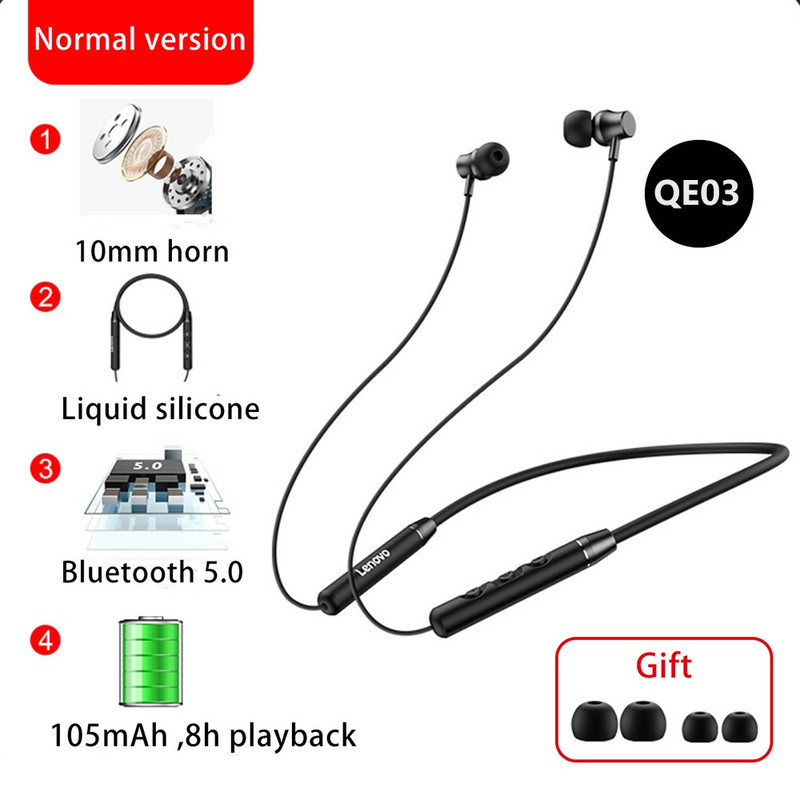 هدست بلوتوثی لنوو مدل SAE QE03 Bluetth Wiess 1