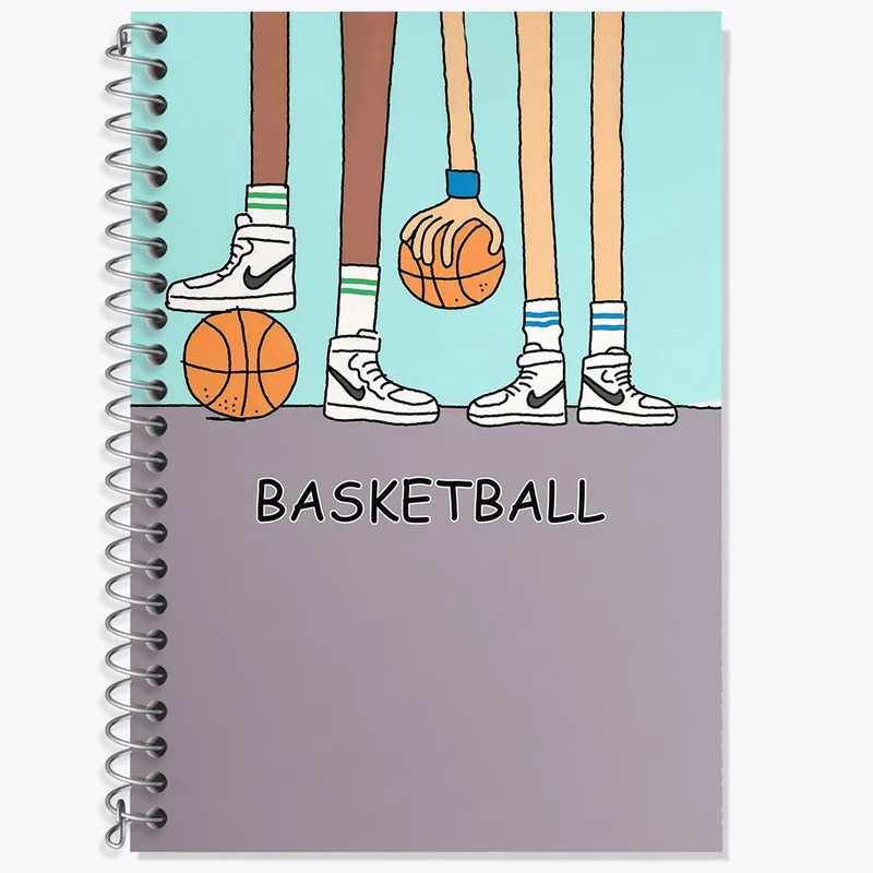 دفتر زبان 50 برگ خندالو مدل دو خط طرح بسکتبال Basketball کد 26471