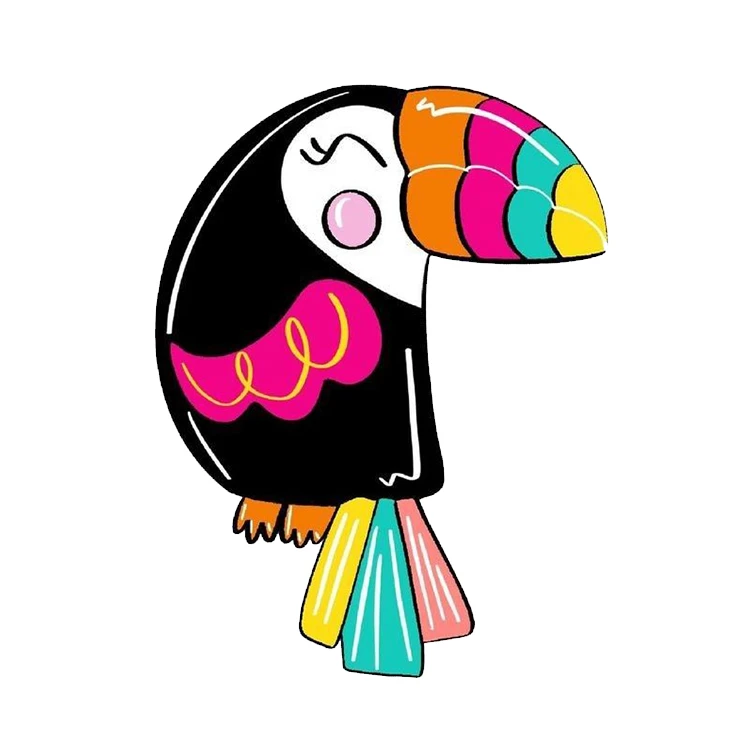 استیکر پارچه و لباس پاد آفرین مدل طوطی کد 572