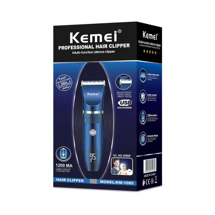 ماشین اصلاح موی سر و صورت شارژی کیمی مدل KM-1085 ماشین اصلاح موی سر و صورت شارژی کیمی مدل KM-1085