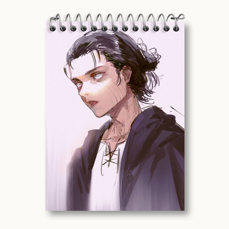 دفتر یادداشت 50 برگ خندالو مدل ارن انیمه اتک آن تایتان Attack on Titan کد 18591