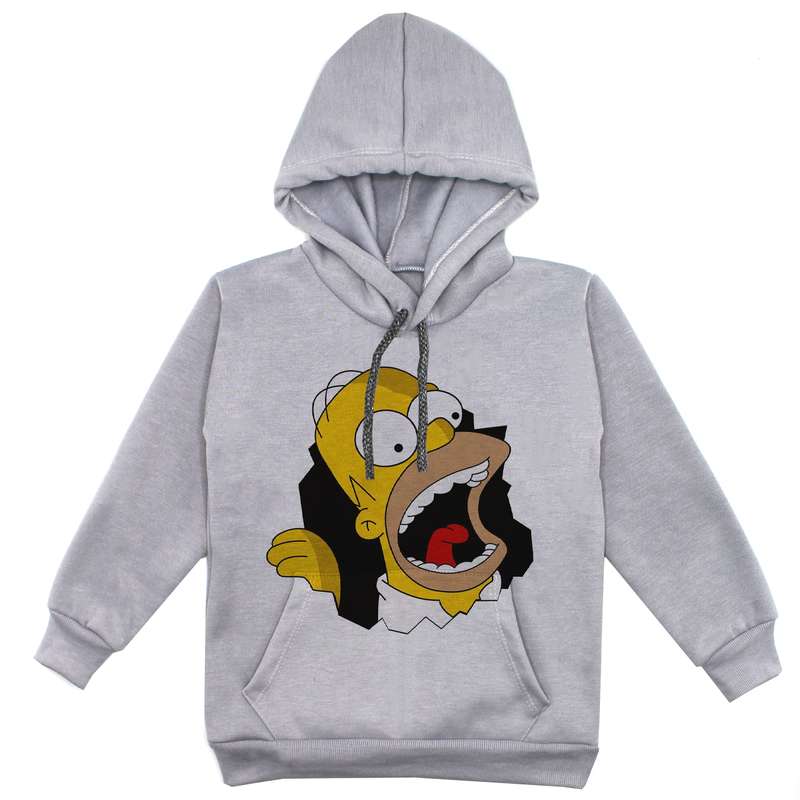  هودی پسرانه مدل سیمپسون کد F112 رنگ طوسی