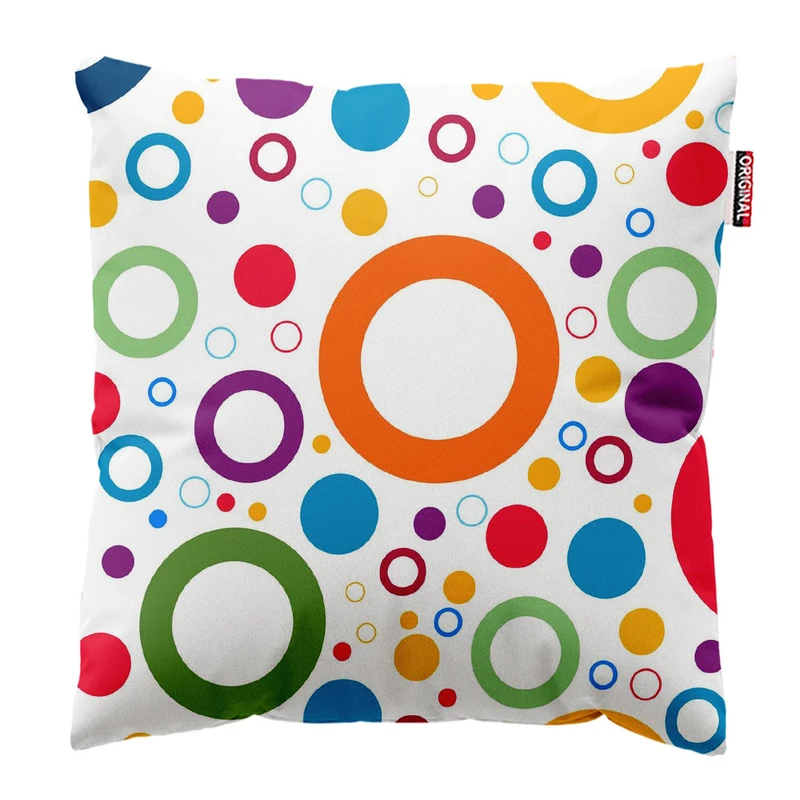 کوسن پاد آفرین طرح دایره های رنگی کد 1640 سایز 30*30 سانتی متر