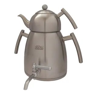 ست کتری و قوری نزاز مدل هرمی تمام استیل 