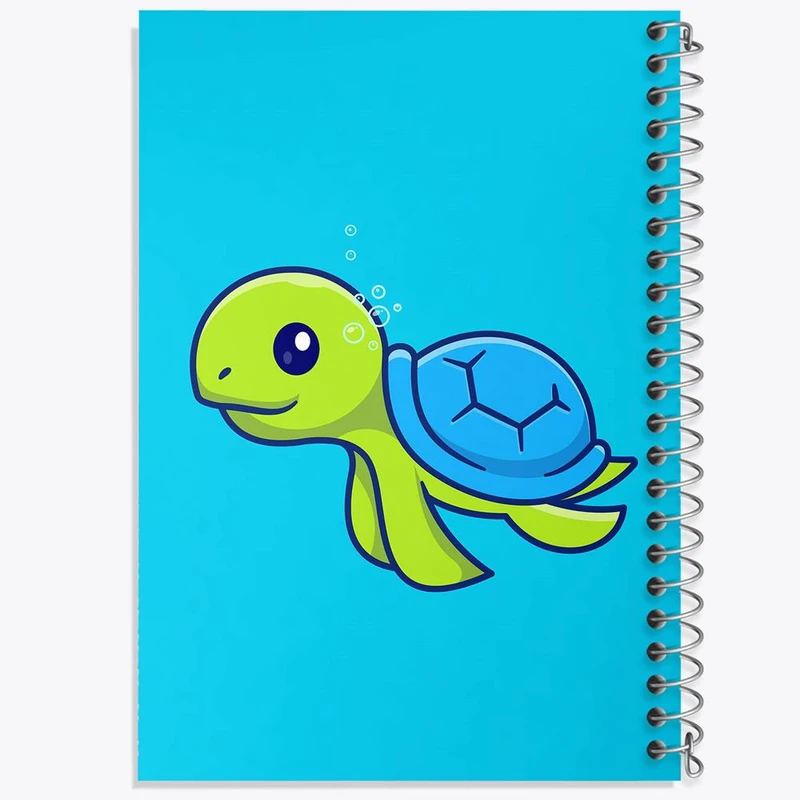 دفتر مشق 100 برگ خندالو طرح حیوانات بامزه لاکپشت کد 29688