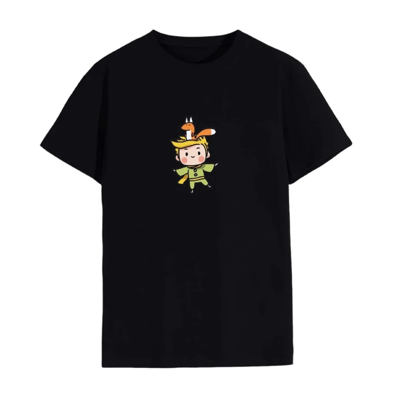 تی شرت لانگ زنانه مدل شازده کوچولو و روباه