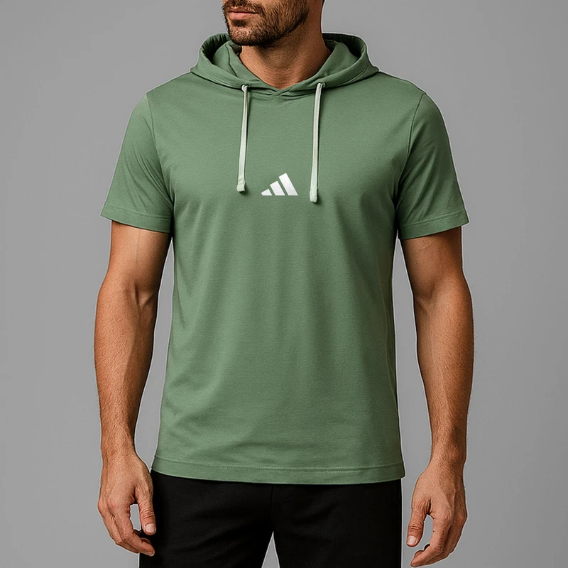 تی‌شرت کلاه‌دار آستین کوتاه مردانه مدل 14040315a