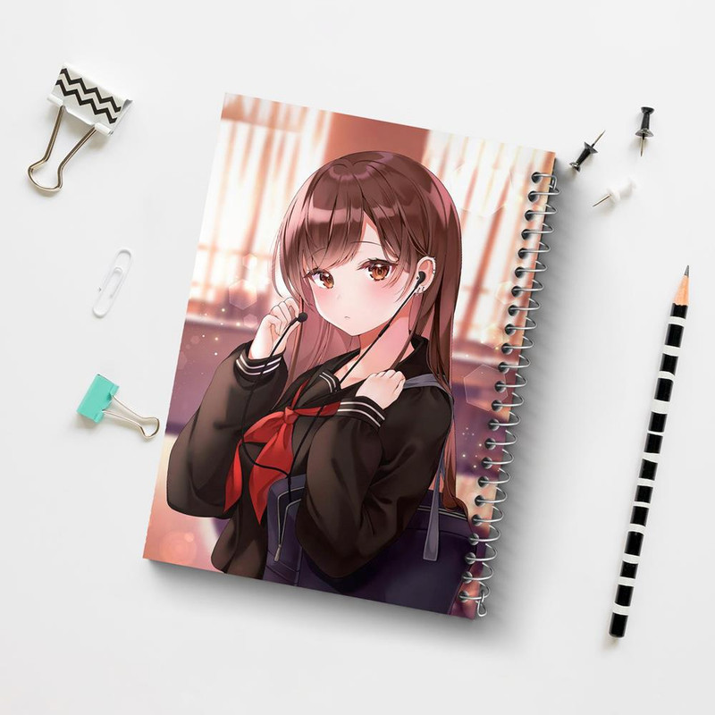 دفتر مشق 100 برگ خندالو طرح دختر انیمه ای کد 18107