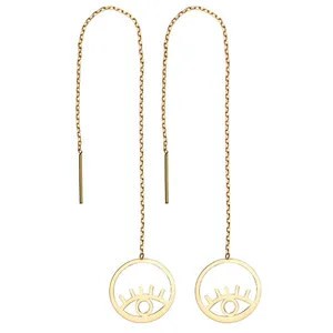 گوشواره طلا 18 عیار زنانه عدنان مدل چشم و نظر dm67