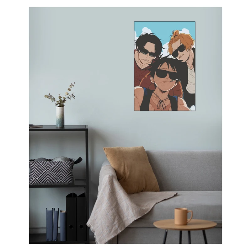 پوستر گوفی مدل برادران دزد دریایی انیمه وان پیس طرح One Piece Pirate Brothers کد ASL58