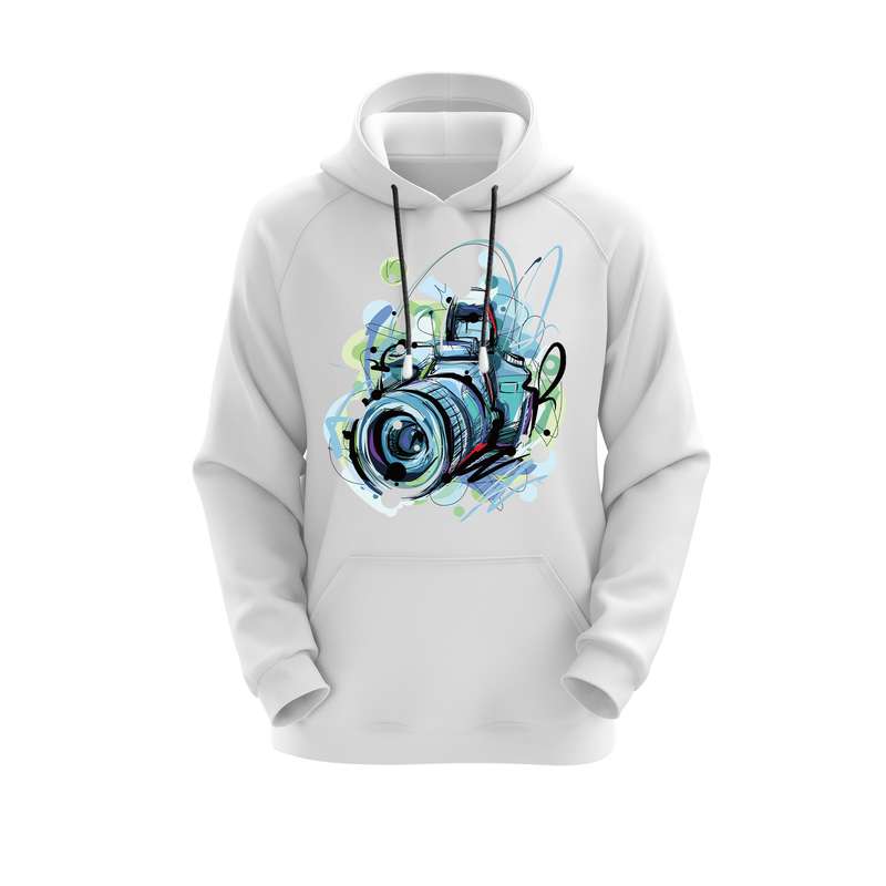 هودی زنانه مدل دوربین کد J128 رنگ سفید