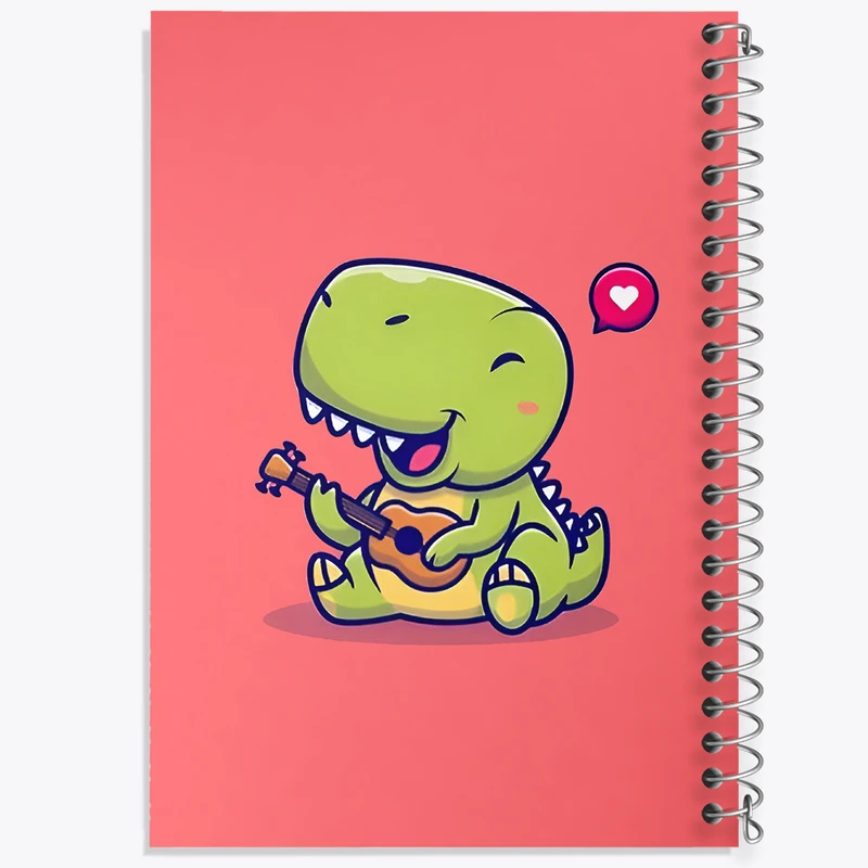 دفتر شطرنجی 50 برگ خندالو طرح دایناسور بامزه کد N5172