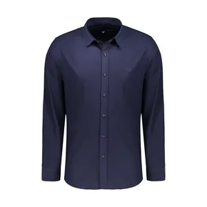 پیراهن آستین بلند مردانه پاتن جامه مدل 102721010007539 رنگ سرمه ای