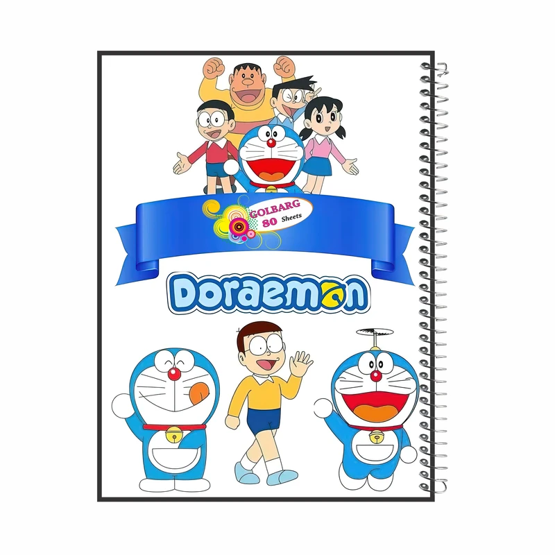دفتر مشق 80 برگ گلبرگ طرح کودکانه doraemon کد 1084