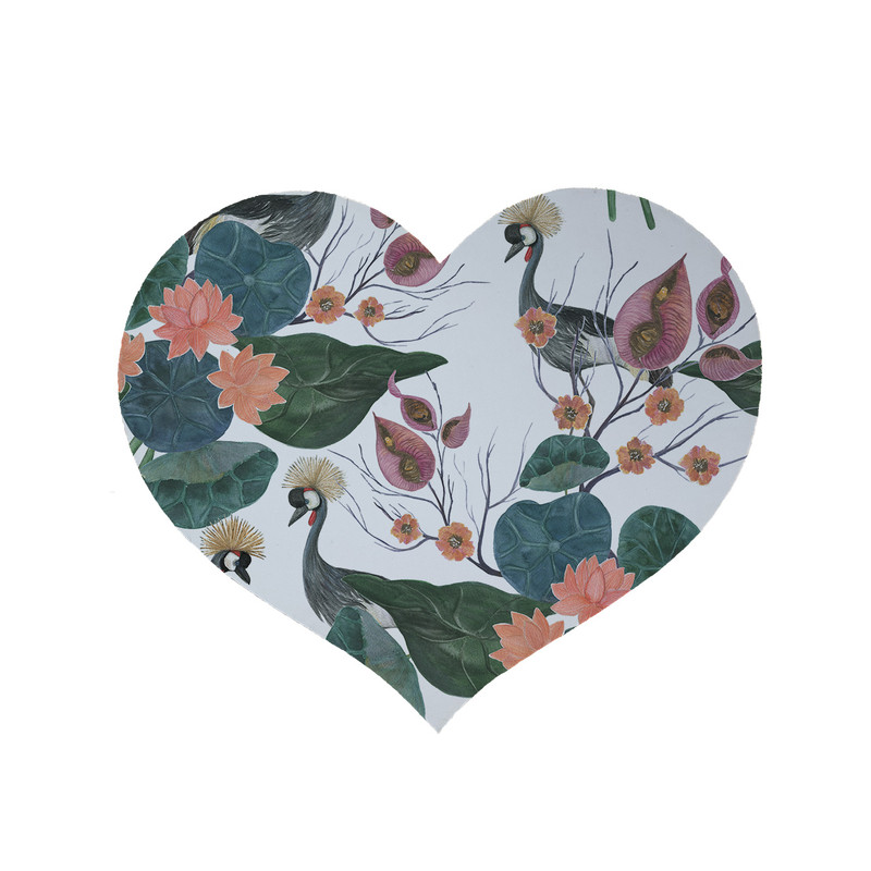 پادری مدل قلب طرح پرنده کد 5934 سایز 90x90 سانتی متر