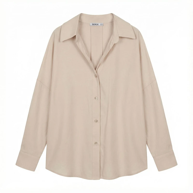 شومیز آستین سه ربع یقه برگردان زنانه سرژه مدل 2076692