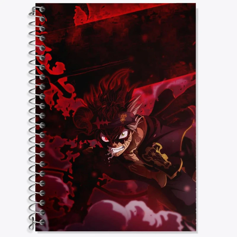 دفتر زبان 50 برگ خندالو مدل سه خط طرح آستا انیمه بلک کلاور Black Clover کد 11706