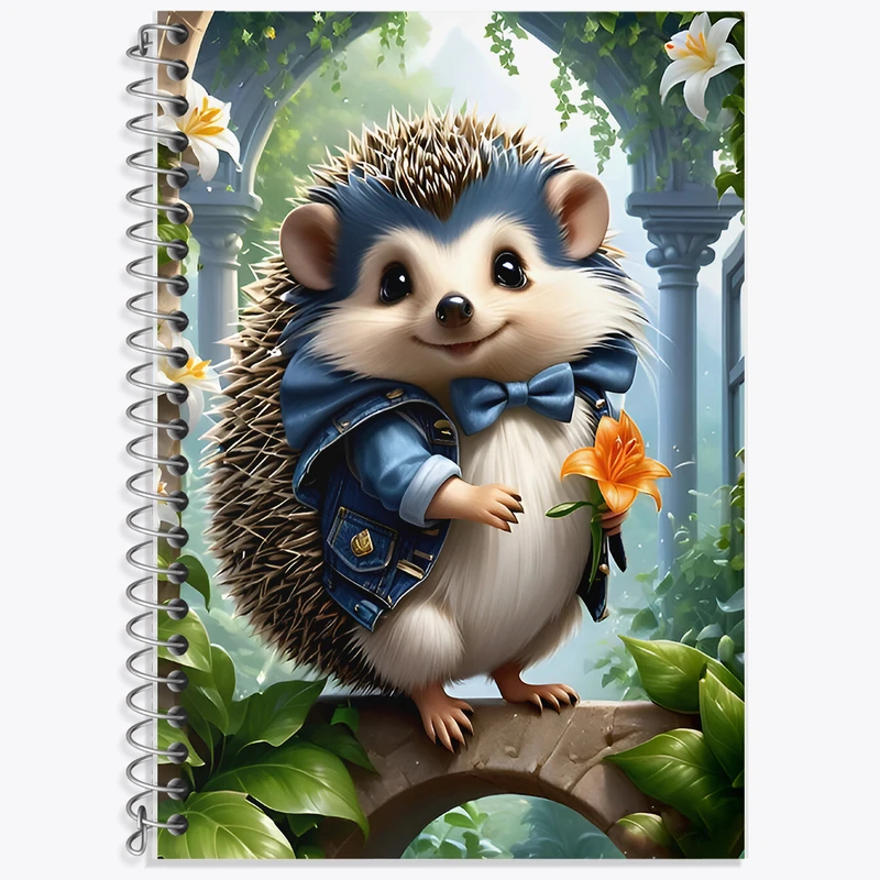 دفتر زبان 50 برگ خندالو مدل سه خط طرح جوجه تیغی کد F6752