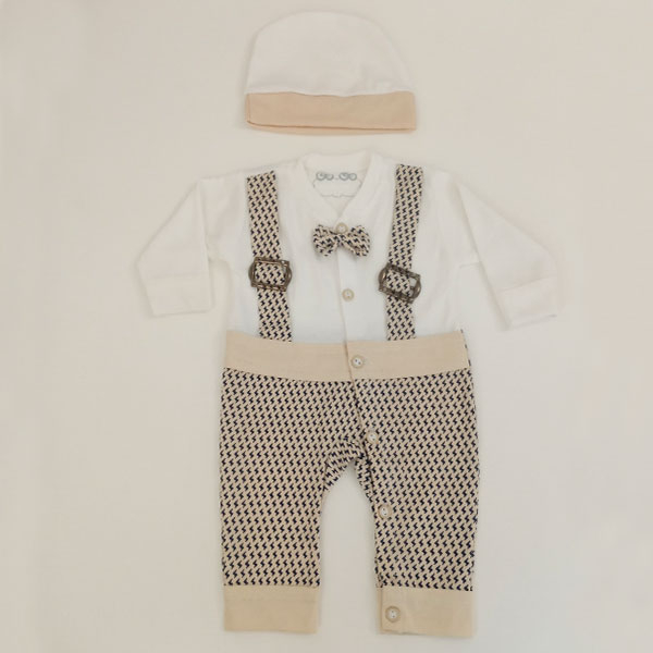 ست سرهمی و کلاه نوزادی مدل Q-22