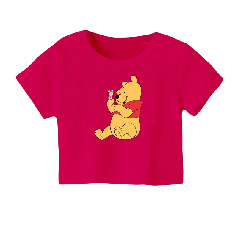 کراپ‌ تی‌شرت آستین کوتاه زنانه مدل پو کد 7