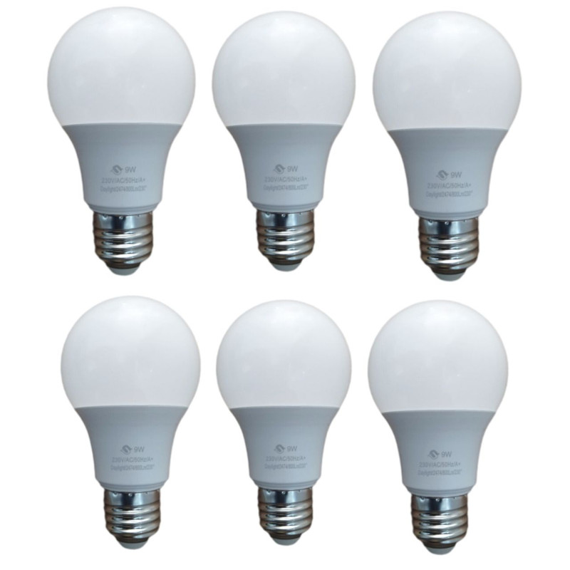 لامپ اس ام دی 9 وات پارس شوان مدل حبابی پایه E27 بسته 6 عددی