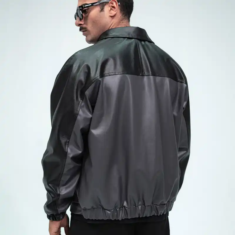 کت چرم مردانه سلکتلس مدل دورو Flow رنگ مشکی