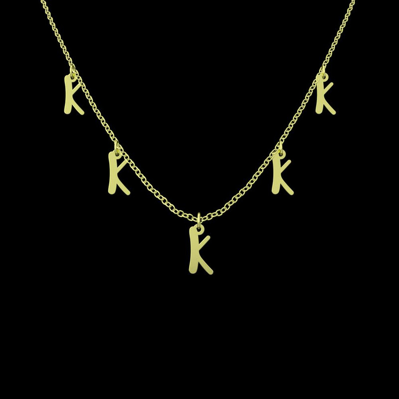 گردنبند طلا 18 عیار زنانه مدوپد مدل حرف K کد RNA17001