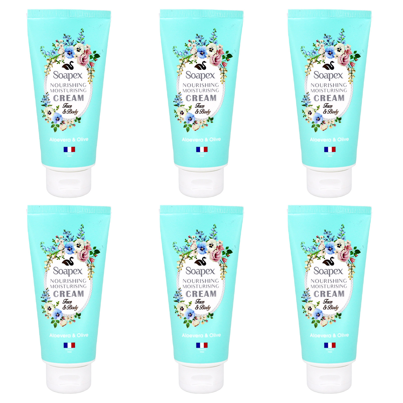 کرم مرطوب کننده سوپکس مدل Aloevera Olive حجم 90 میلی لیتر مجموعه 6 عددی
