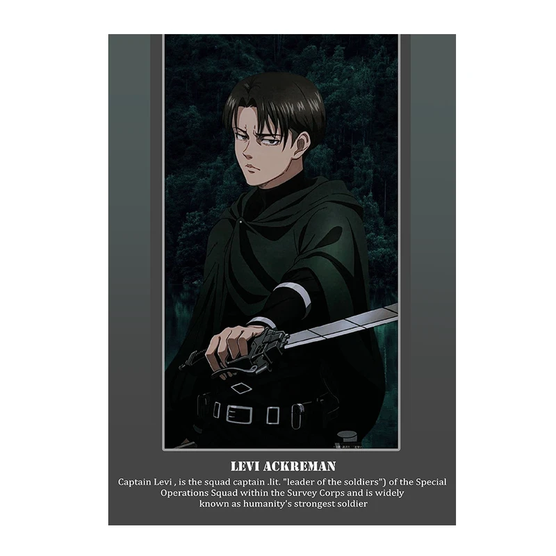 پوستر مدل Levi ackreman طرح انیمه Attack on titan کد5