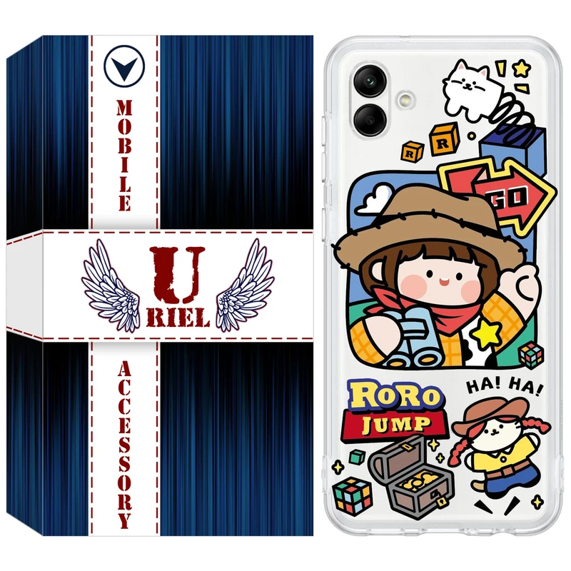 کاور یوریل مدل Clear کد 29 طرح دختر خوشحال مناسب برای گوشی موبایل سامسونگ Galaxy A04e