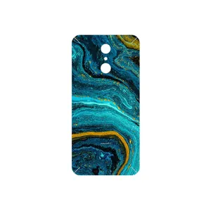 MAHOOT Turquoise marblewith golden streaks Cover Sticker for LG Q7