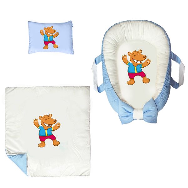 سرویس خواب نوزاد مدل گارد محافظ طرح بچه خرس مجموعه 3 عددی