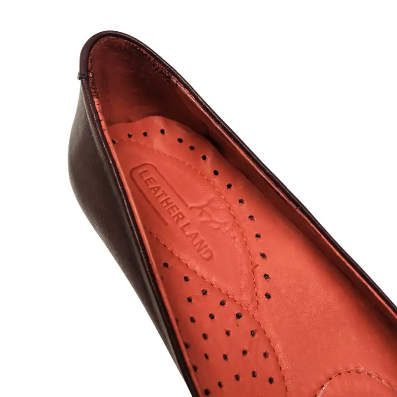 کفش زنانه سرزمین چرم کد 1670 رنگ زرشکی