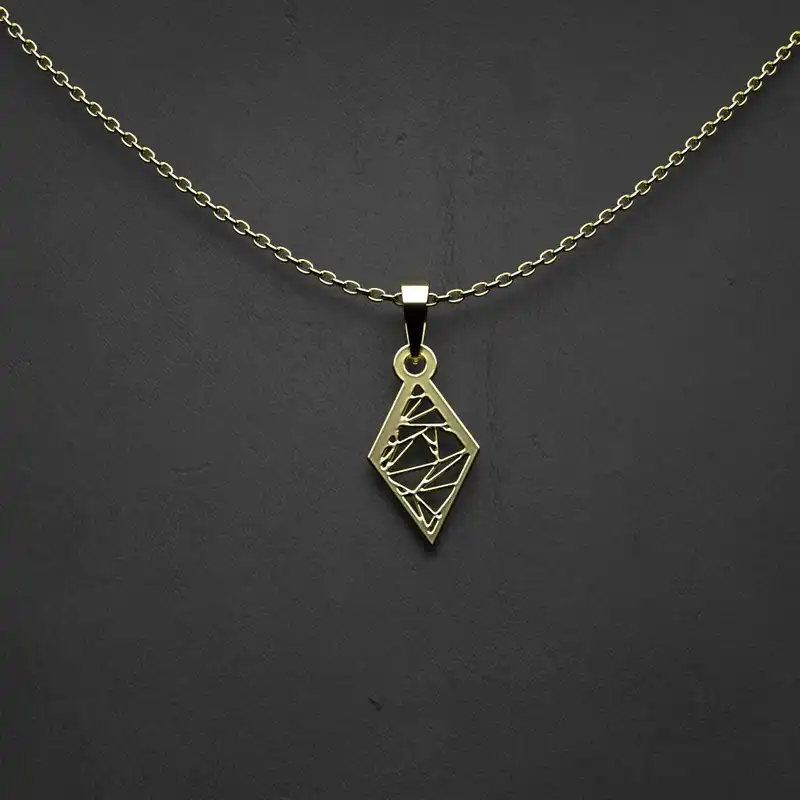 گردنبند طلا 18 عیار زنانه مدوپد مدل هندسی کد V2-1-1100