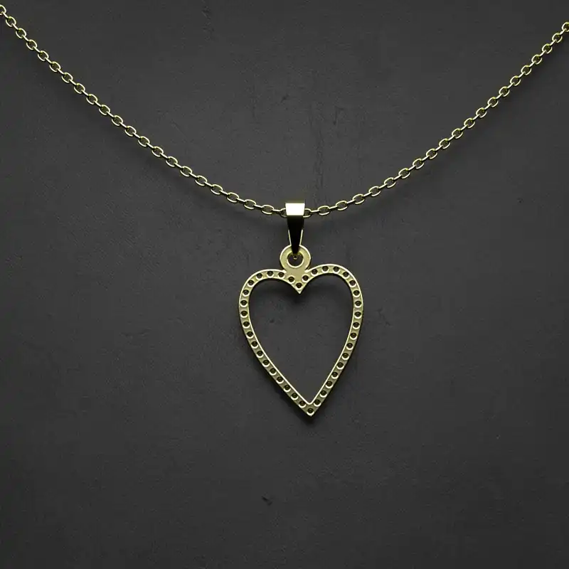 گردنبند طلا 18 عیار زنانه مدوپد مدل قلب کد II1220