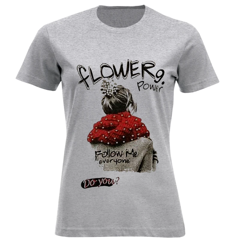 تی شرت آستین کوتاه زنانه مدل دخترشالگردن F11205