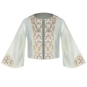 کت زنانه مدل لینن خرج کار هندی کد AK1263