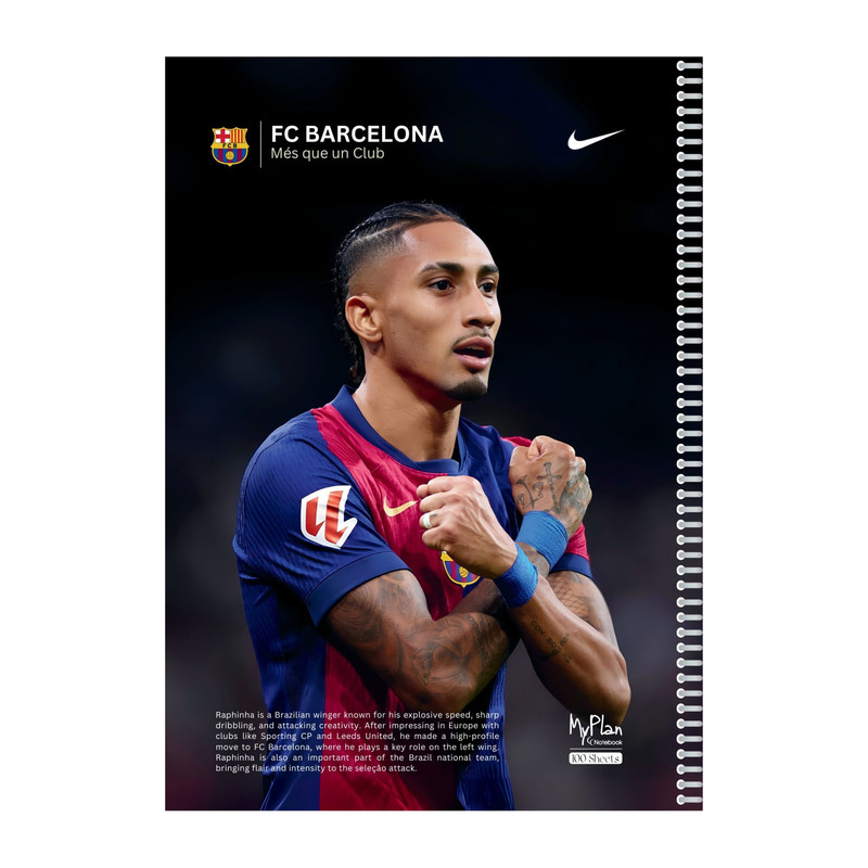 دفتر مشق 100 برگ مای پلن طرح بارسلونا و رافینیا مدل حاشیه رنگی کد B102