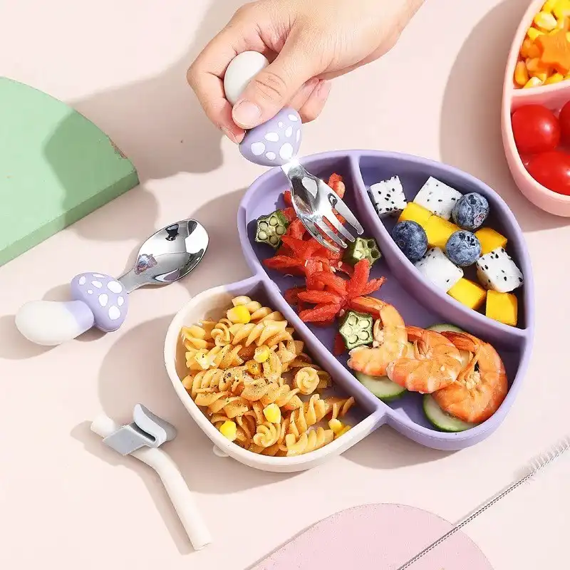 ست ظرف غذا کودک 4 تکه مدل قارچ