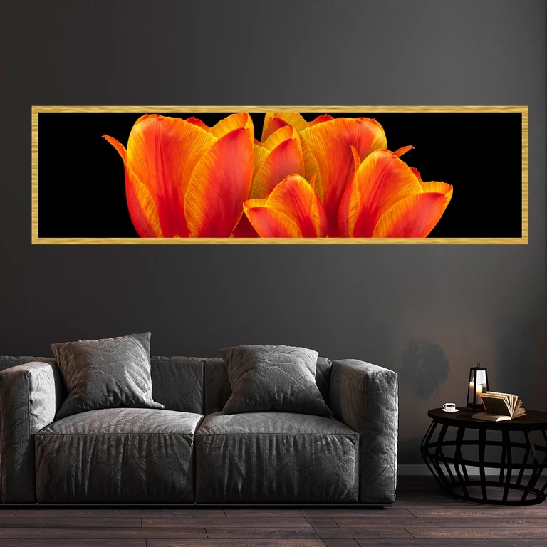 تابلو بکلیت طرح طبیعت گل لاله مدل کشیده T-7701