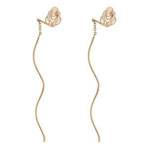 گوشواره بخیه‌ای طلا 18 عیار زنانه زربن مدل Pich G10