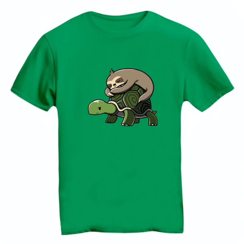 تی شرت آستین کوتاه زنانه مدل لاکپشت و تنبل