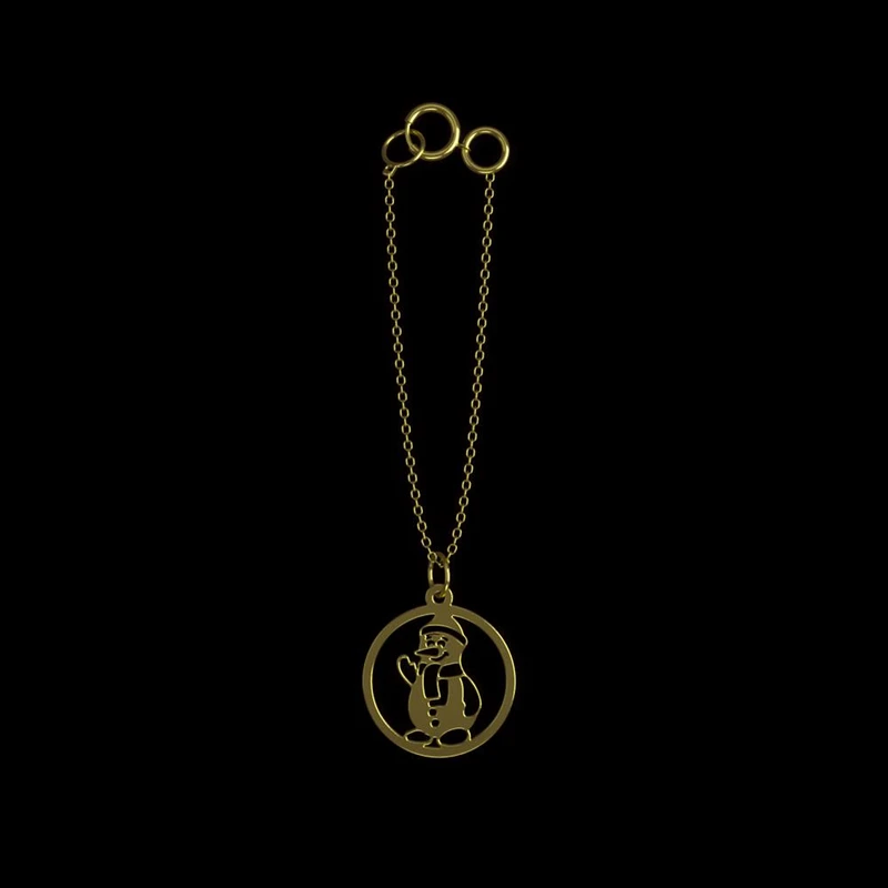 آویز ساعت طلا 18 عیار زنانه مدوپد مدل آدم برفی کد CA11386